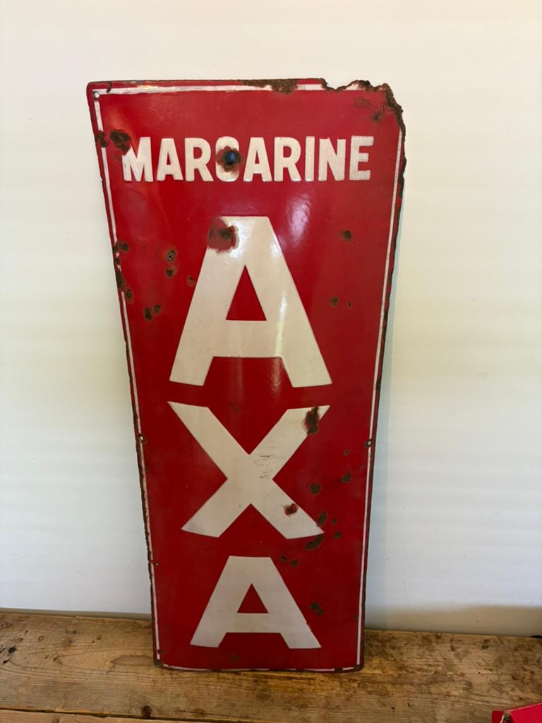 Emaille bord ‘Margerine’ AXA 20’r (PAY Brux. 372/22/1929)., Antiek en Kunst, Antiek | Emaille, Ophalen of Verzenden