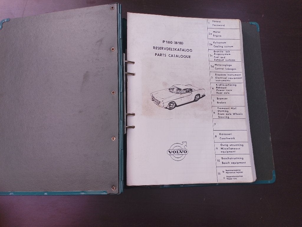 Volvo P1800 ( B18 ) Dealer Onderdelen Catalogus 1969, Ophalen of Verzenden, Gelezen, Volvo