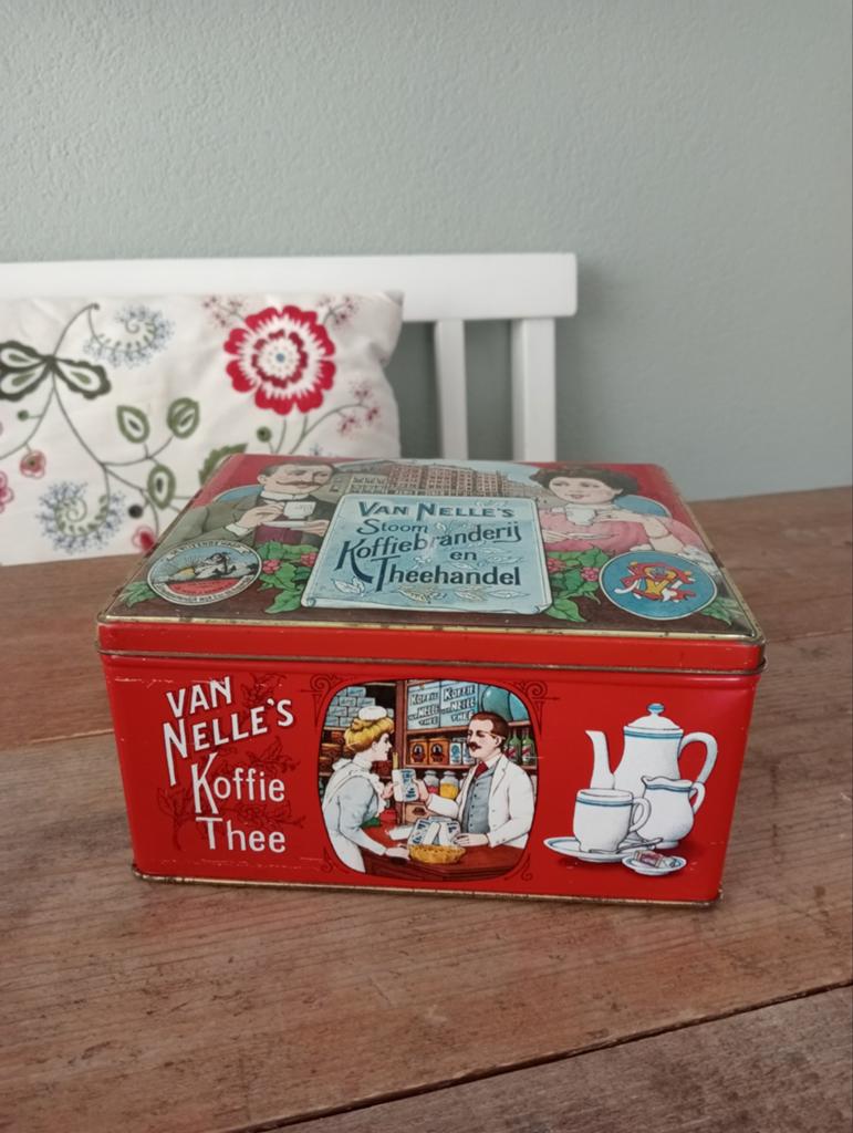 Van Nelle koffie blik, vintage, Ophalen of Verzenden, Gebruikt, Koffie, Van Nelle