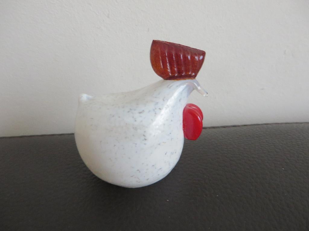 Beeldje van een kip, meer kleurig glas, glas blazers kunst, Verzamelen, Ophalen of Verzenden, Zo goed als nieuw, Dier