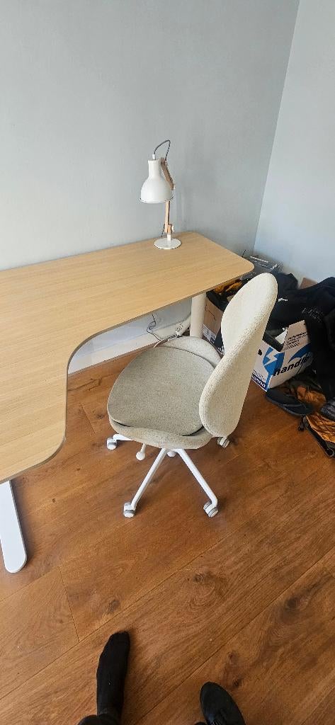 HATTEFJÄLL Office chair Gunnared beige/white, Huis en Inrichting, Ophalen, Gebruikt, Bureaufiets, Beige