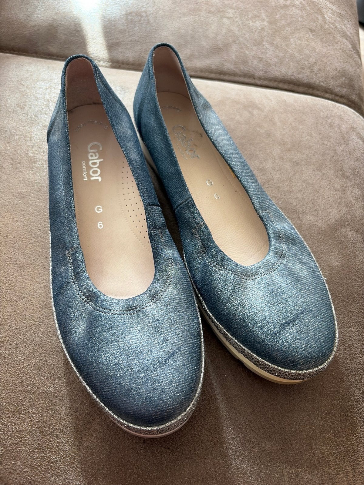 Gabor Comfort Ballerina's - Maat 39 (G6), Ophalen of Verzenden, Zo goed als nieuw, Blauw, Ballerina's