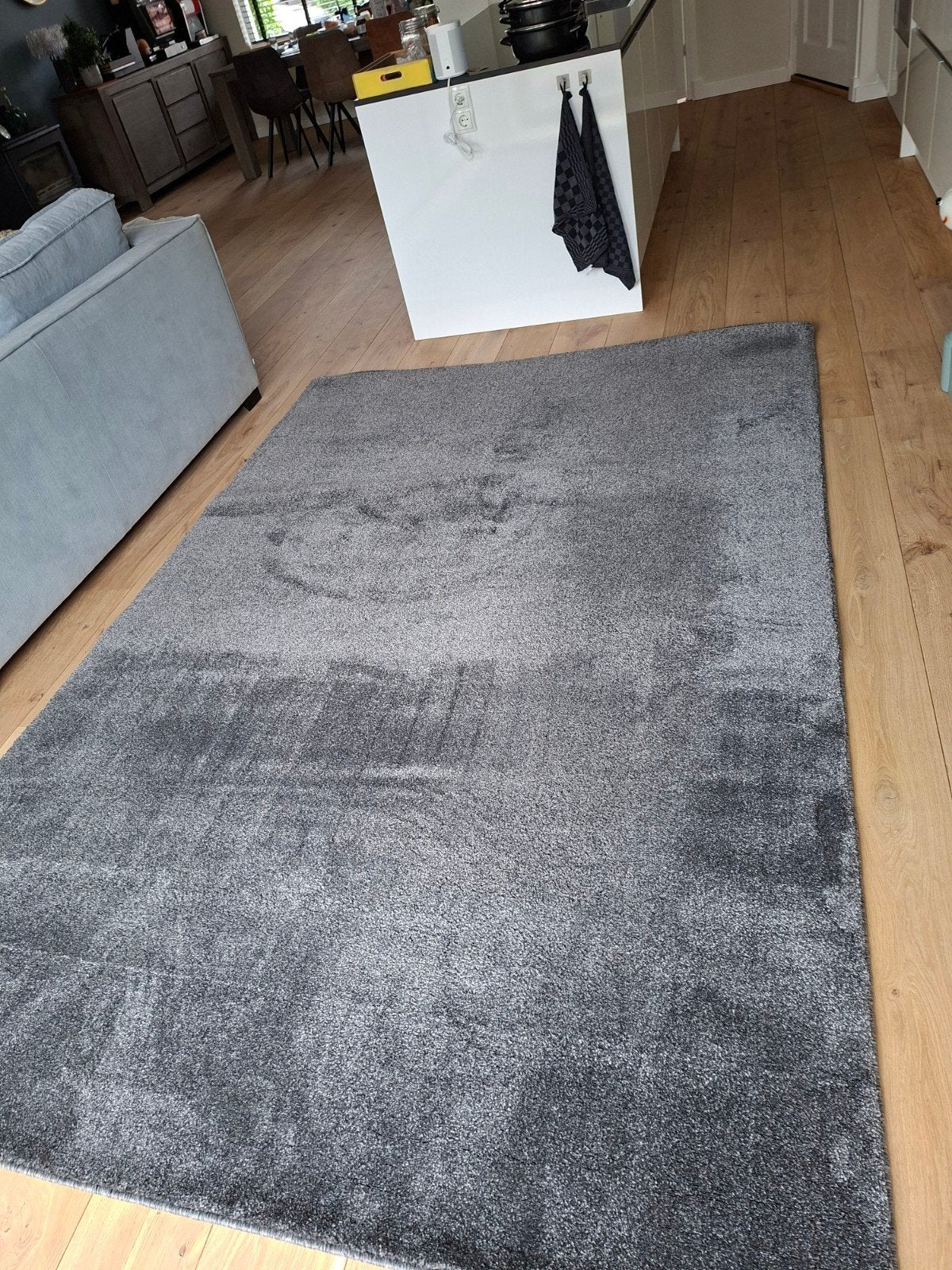 Groot Antraciet Vloerkleed 200x300 cm - Zo goed als nieuw, 200 cm of meer, Ophalen of Verzenden, Zo goed als nieuw, 200 cm of meer