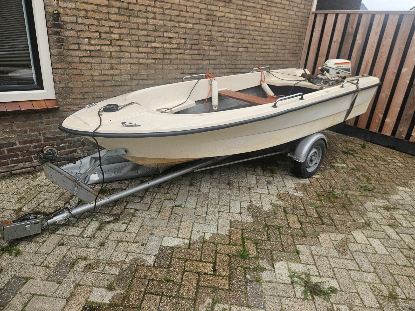 Motorboot motorboot Vissersboot 4 meter met Trailer & Johnso, Ophalen, Gebruikt, Motor en Techniek, Motorboot