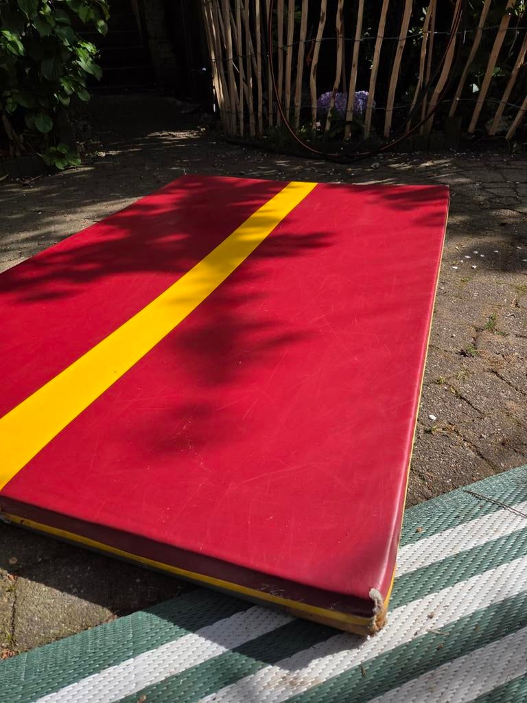 Vintage Janssen-Fritsen Turnmat / Valmat - Rood/Geel, Sport en Fitness, Ophalen, Gebruikt