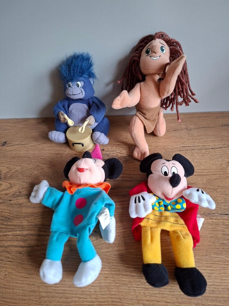 Vier disney pluche McDonalds Happy Meal, Disney, Disney, Overige typen, Ophalen of Verzenden
