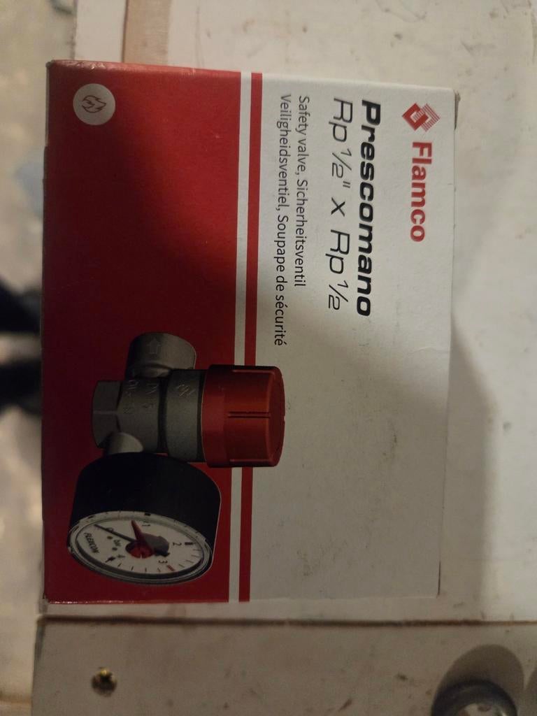 Flamco Prescomano veiligheidsventiel Rp1/2" x Rp1/2" bieden, Doe-het-zelf en Verbouw, Ophalen of Verzenden