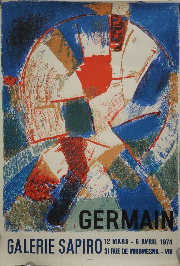 Jacques Germain litho "Galerie Sapiro", 1974, druk Mourlot, Ophalen, A1 t/m A3, Overige onderwerpen, Rechthoekig Staand