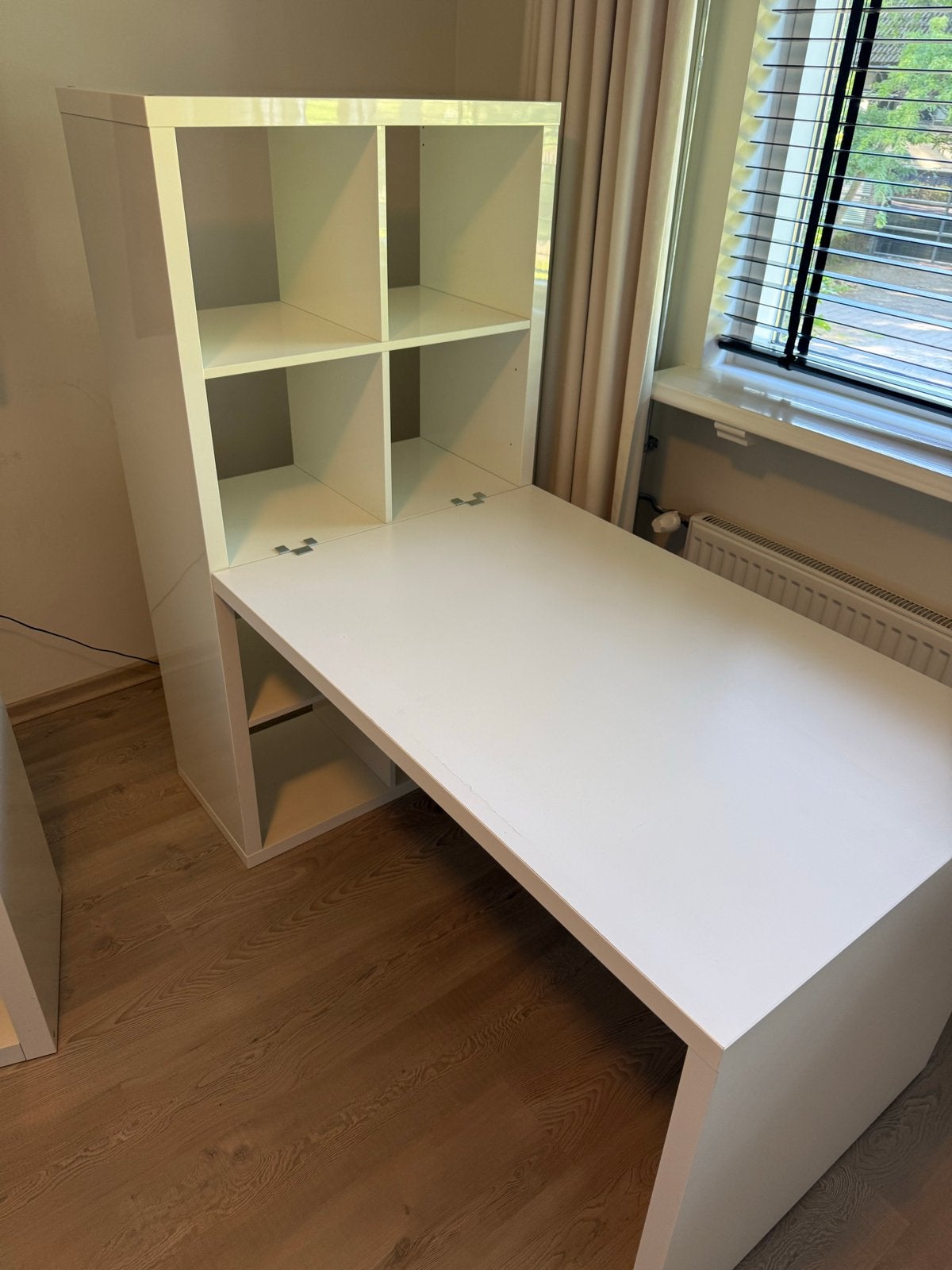 IKEA Kallax Bureau-kast combinatie wit, Huis en Inrichting, Bureaus, Ophalen, Opbergruimte, Gebruikt, Spaanplaat of MDF