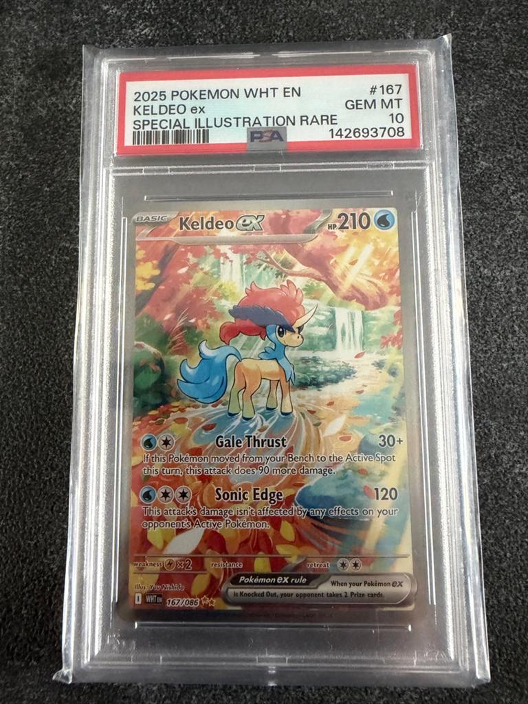 Keldeo Ex 167/086 Pokémon White Flare Graded PSA 10, Ophalen of Verzenden, Nieuw, Losse kaart
