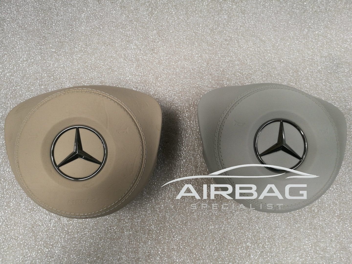Stuur airbag Mercedes AMG leer grijs beige A-class W176 face, Auto-onderdelen, Gebruikt, -, Ophalen of Verzenden, -