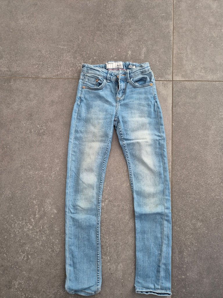 Spijkerbroek Vingino maat 8 (128), Broek, Gebruikt, Meisje, Ophalen of Verzenden