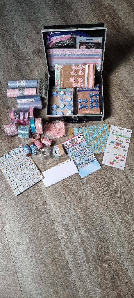 KOFFER MET LINT, BAND ENZ, Geschikt voor karton, Overige thema's, Meerkleurig, Ophalen of Verzenden