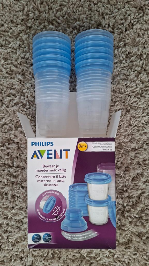 Nieuw: Philips Avent moedermelk bewaarbekers (180ml/10x), Ophalen of Verzenden, Nieuw, Overige typen