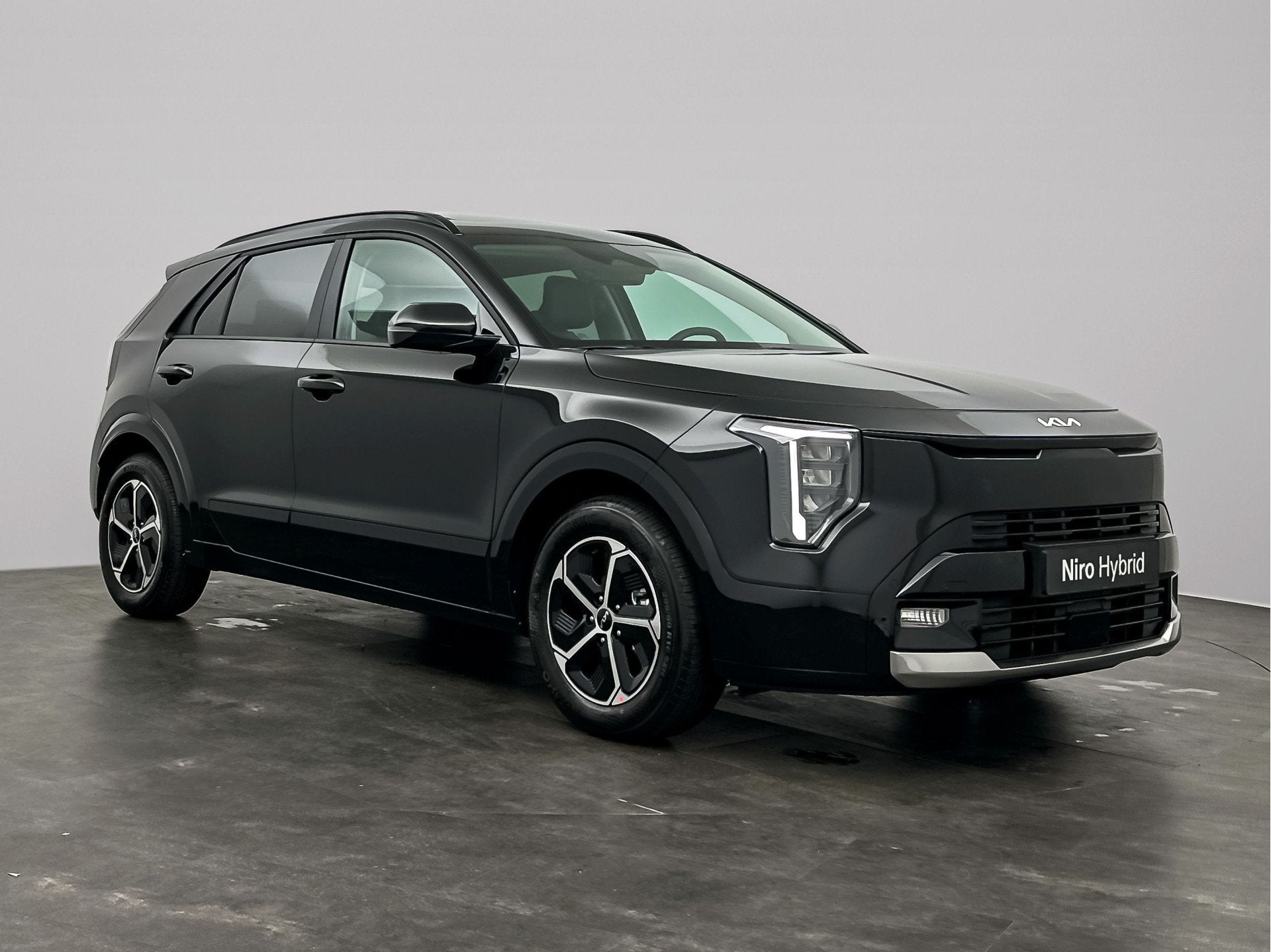 Kia Niro 1.6 GDi Hybrid DynamicLine | schuif kantel dak | el, Auto's, Zwart, Leder en Stof, Zwart, Bedrijf