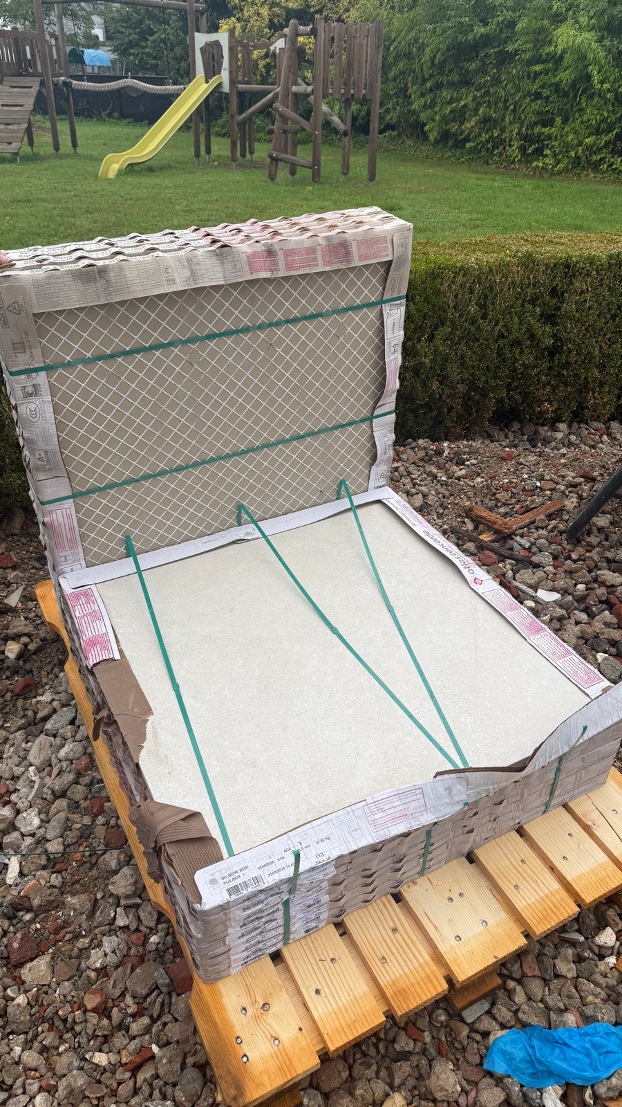 23 Nieuwe Keramische Buitentegels 80x80x2cm - Greige, Ophalen, 60 cm of meer, Keramiek, Nieuw