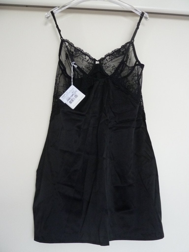 La Perla Black Label zwart zijden négligé, slipdress, 38/40, LA PERLA, Verzenden, Zwart, Nachtkleding