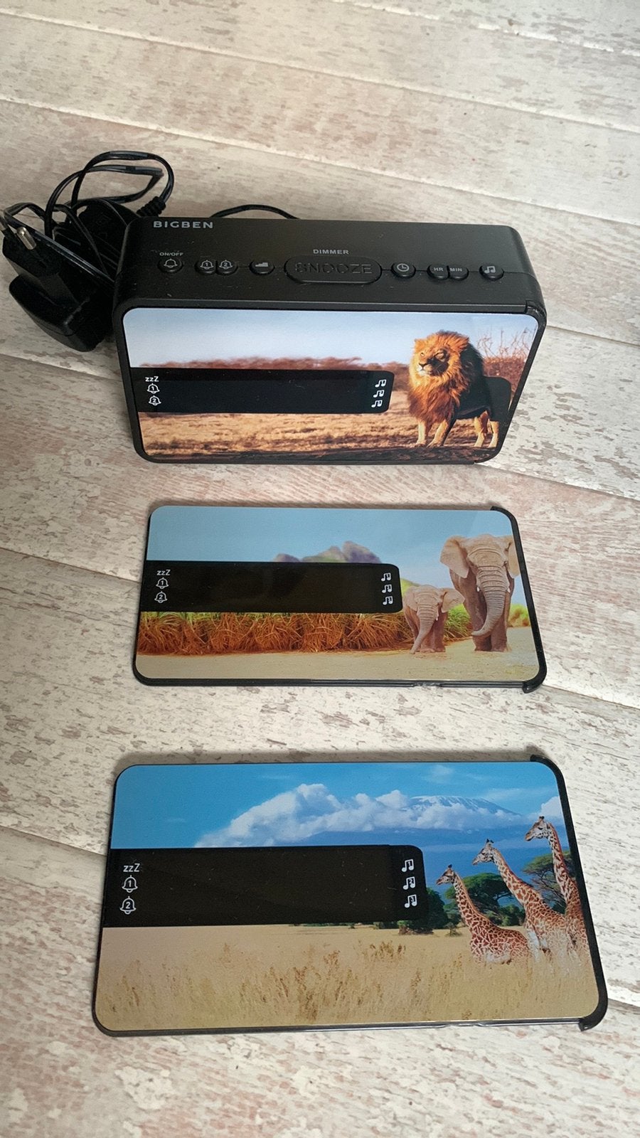 Bigben wekker Safari met 3 verwisselbare covers, Witgoed en Apparatuur, Wekkers, Ophalen, Zo goed als nieuw, Digitaal
