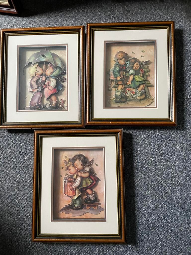 Twee kleine en 1 groot schilderij, Ophalen of Verzenden, Zo goed als nieuw, Schilderij, 75 cm of meer