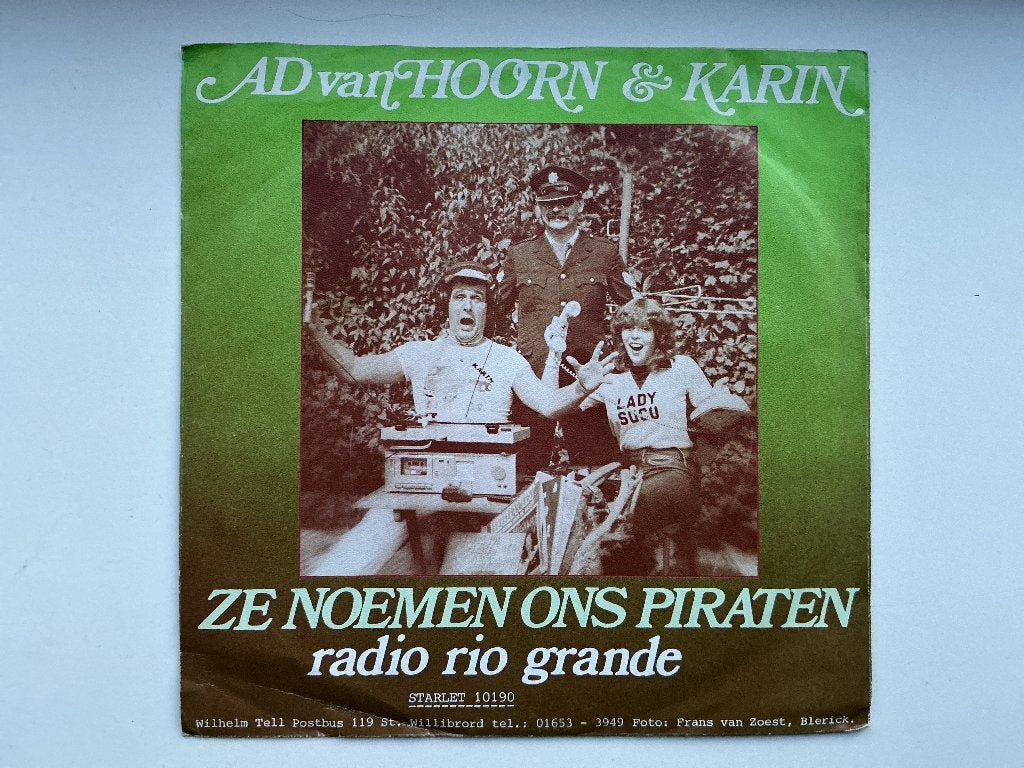 AD VAN HOORN & KARIN #ze noemen ons piraten/Radio rio grande, Cd's en Dvd's, Vinyl | Nederlandstalig, 7 inch, Ophalen of Verzenden