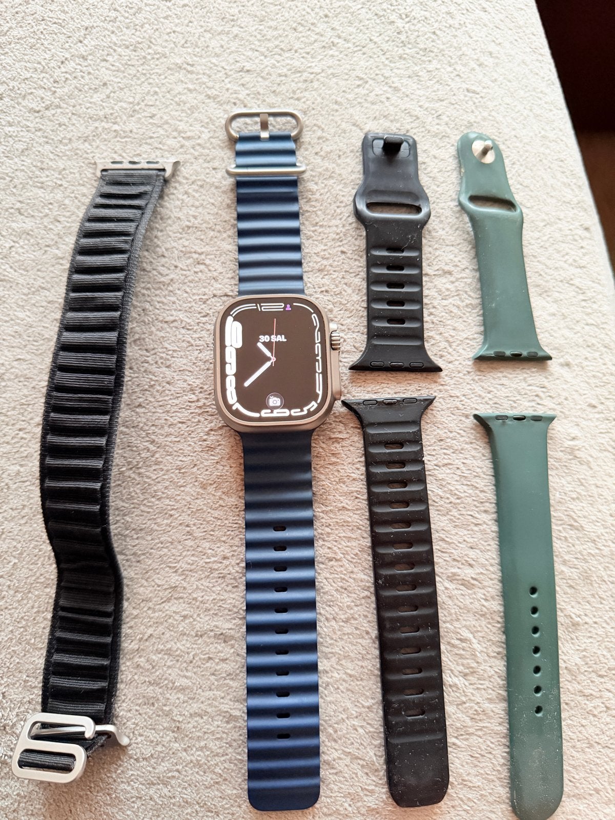 Apple Watch Ultra 2 (49mm Titanium Case) batarij %96, Ophalen, IOS, Zo goed als nieuw, Waterdicht