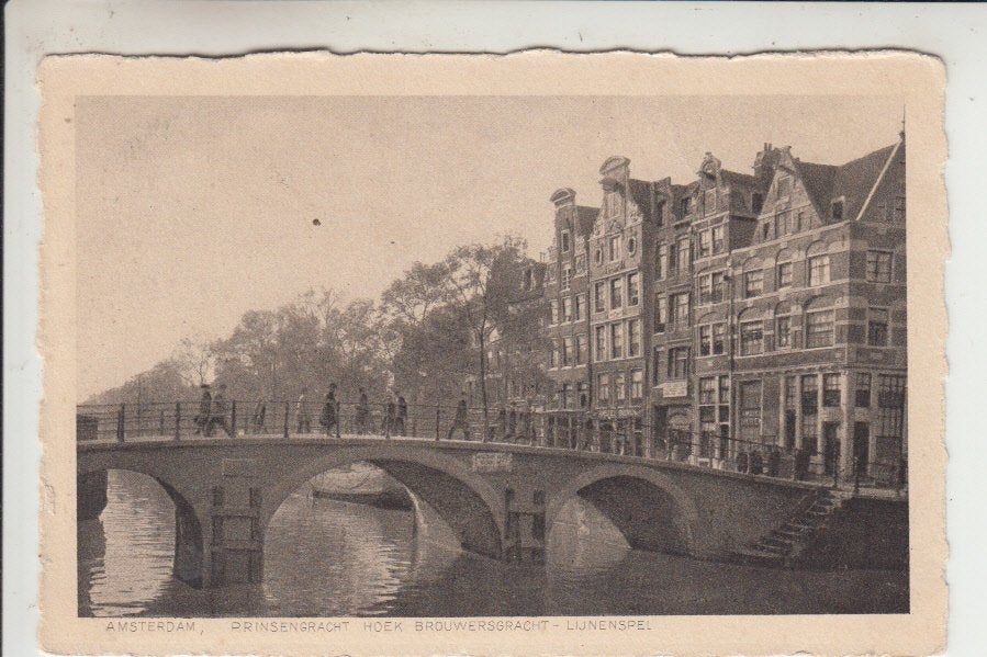 Amsterdam, Prinsengracht hoek Brouwersgracht, Ophalen of Verzenden, 1920 tot 1940, Ongelopen, Noord-Holland