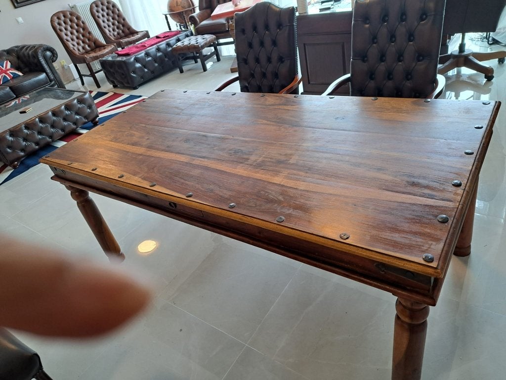 Mahonie tafel, Huis en Inrichting, Tafels | Eettafels, Ophalen, Gebruikt, 50 tot 100 cm, Vijf personen of meer