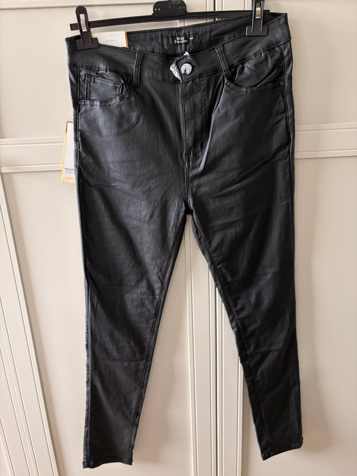 Nieuwe Dames Skinny Leren Broek Maat 42 Stretch, Ophalen of Verzenden, Nieuw, Maat 42/44 (L), Zwart