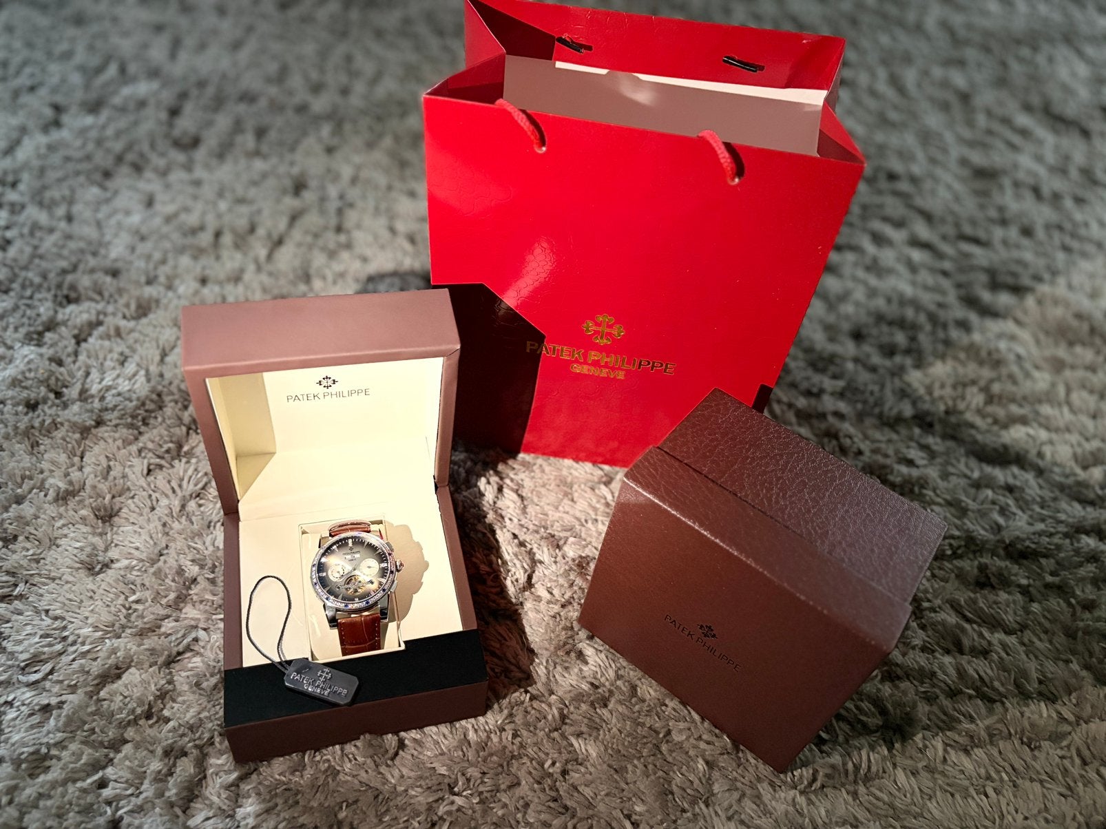 Patek Philippe Automatic Chronograph – Compleet, Overige merken, Overige materialen, Met bandje, Verzenden