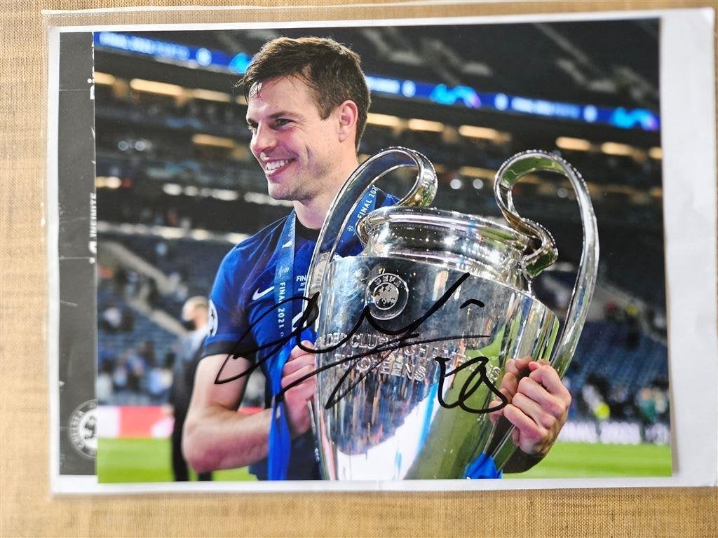 Gesigneerde foto en ticket voor voetbalwedstrijd Chelsea, Ophalen of Verzenden, Zo goed als nieuw, Buitenlandse clubs, Overige typen