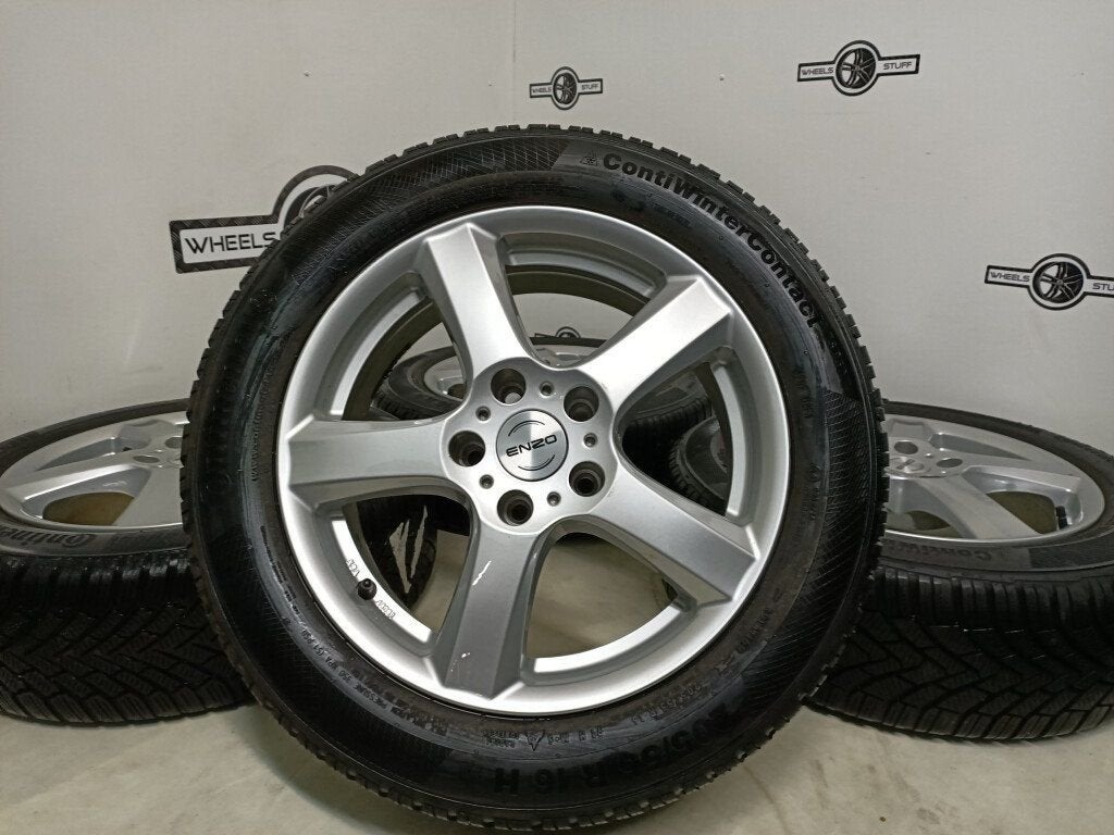 Opel Saab lichtmetaal velgen 16"inch winterbanden 5x110, Auto-onderdelen, Banden en Velgen, Ophalen, Gebruikt, 16 inch, Banden en Velgen