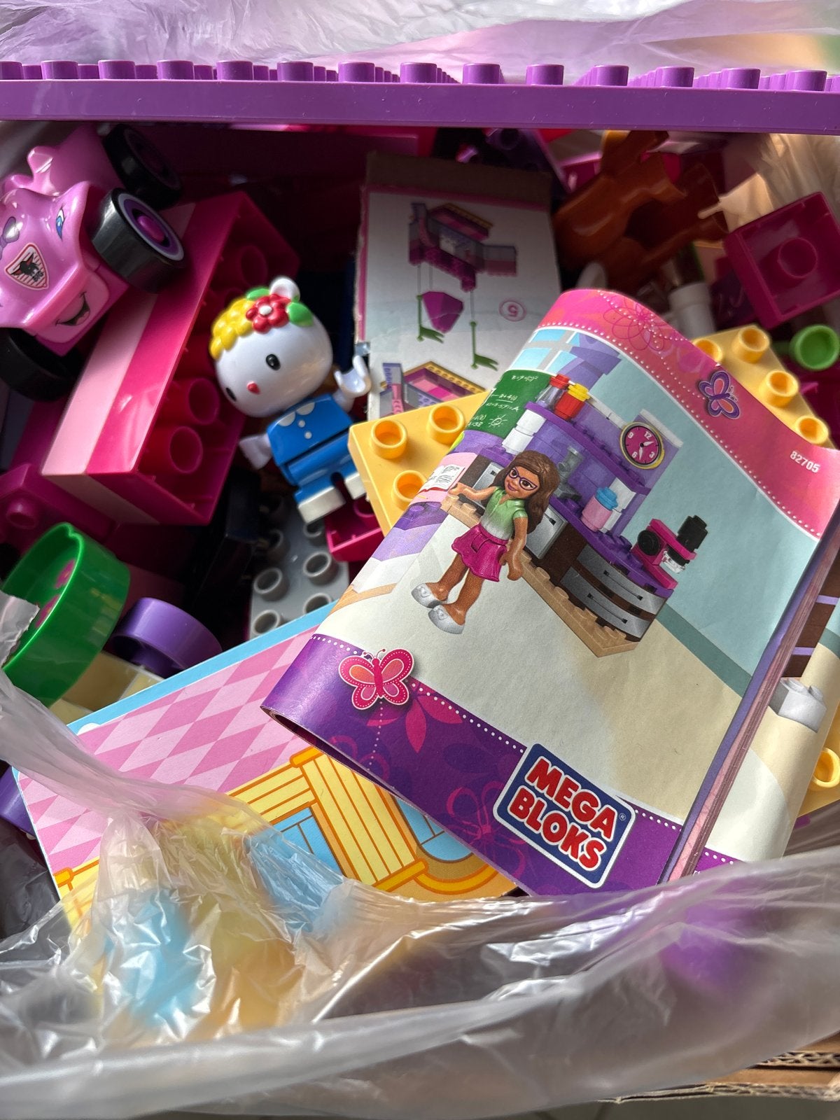 Megabloks speelgoed met Hello Kitty en handleiding, Ophalen, Gebruikt, Megabloks