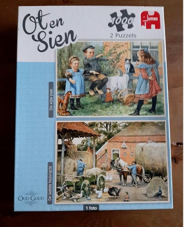OT en SIEN puzzels 2 x 1000 stukjes, Ophalen of Verzenden, 500 t/m 1500 stukjes, Zo goed als nieuw, Legpuzzel