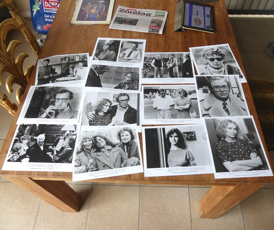 Hannah and her sisters persmap film foto's Woody Allen 1985, Ophalen of Verzenden, Gebruikt, Film, Foto of Kaart