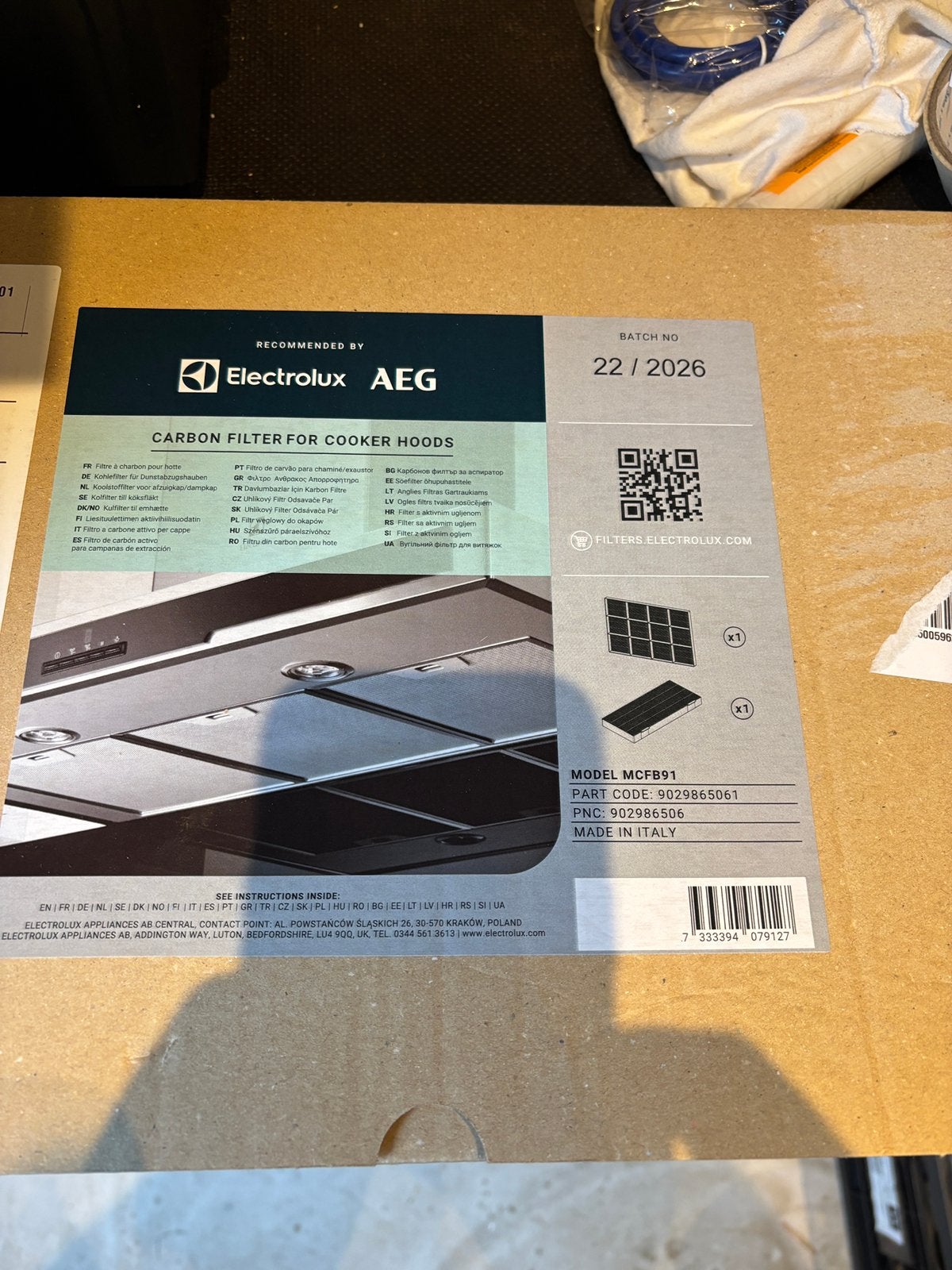 AEG afzuigkap filter MCFB91, Witgoed en Apparatuur, Ophalen of Verzenden, Nieuw, 200 tot 400 m³ per uur