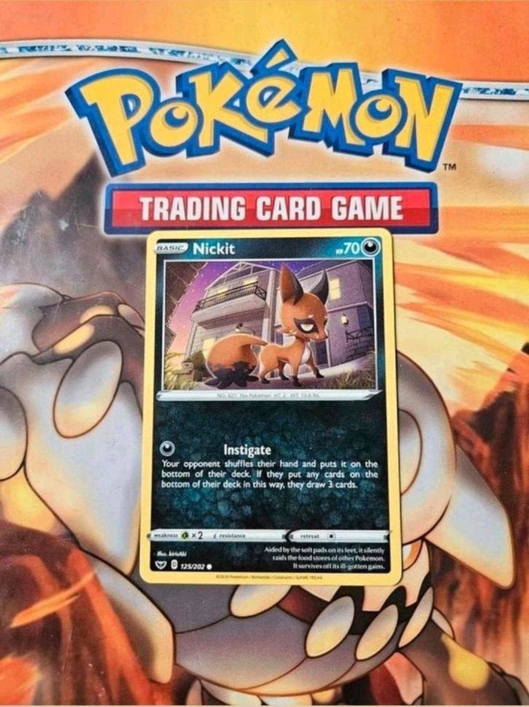 Nickit 125/202 Sword&Shield base set pokemon kaart nm, Ophalen of Verzenden, Zo goed als nieuw, Losse kaart