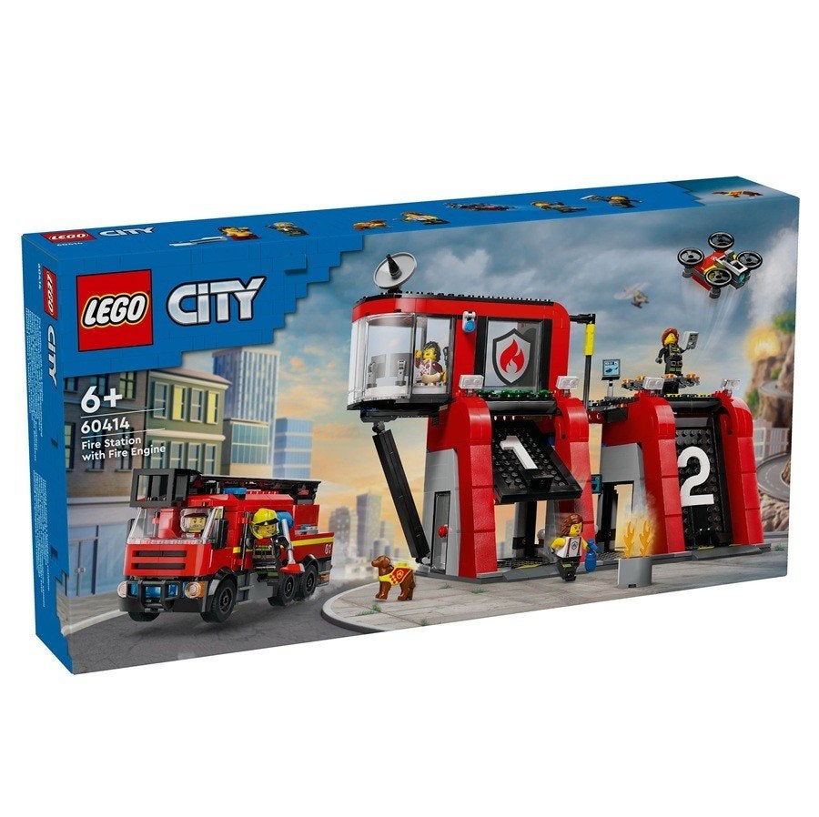 LEGO City 60414 Brandweerkazerne en Brandweerauto *LEGOhuis, Lego, Nieuw, Ophalen of Verzenden, X