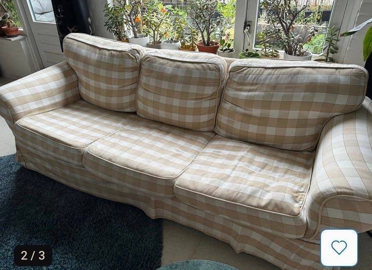 Gratis IKEA Ektorp 3-zitsbank, afneembare wasbare hoes, Ophalen, Gebruikt, Driepersoons, 75 tot 100 cm