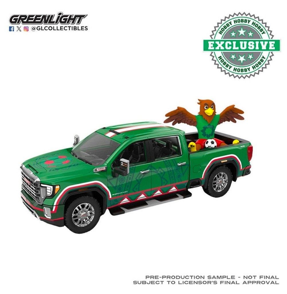 GMC Sierra 3500 HD "Fifa 2026,Mexico Tribute"Greenlight 1:64, Christian@diecastcompany.nl, Auto, Diecast Company, Nieuw