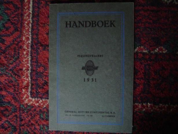 Chevrolet 1931 personenwagens handboek, Ophalen of Verzenden