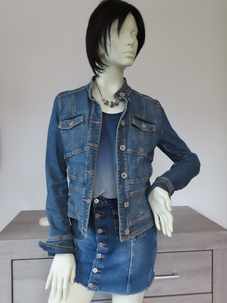 MEXX | Blauwe Jeansjas | 40 | Zo Goed Als Nieuw, Maat 38/40 (M), Mexx, Blauw, Ophalen of Verzenden