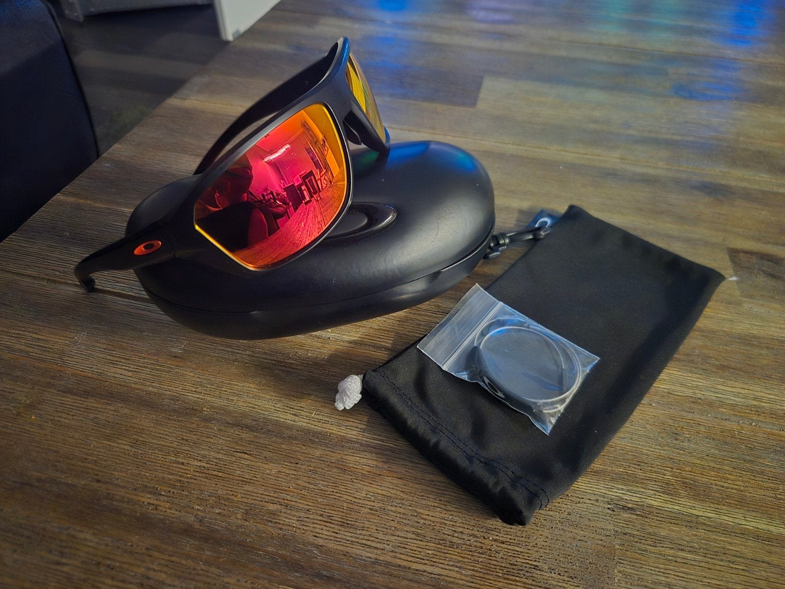 oakley split shot Custom prizm ruby polarized, Ophalen of Verzenden, Gebruikt, Zwart, Oakley
