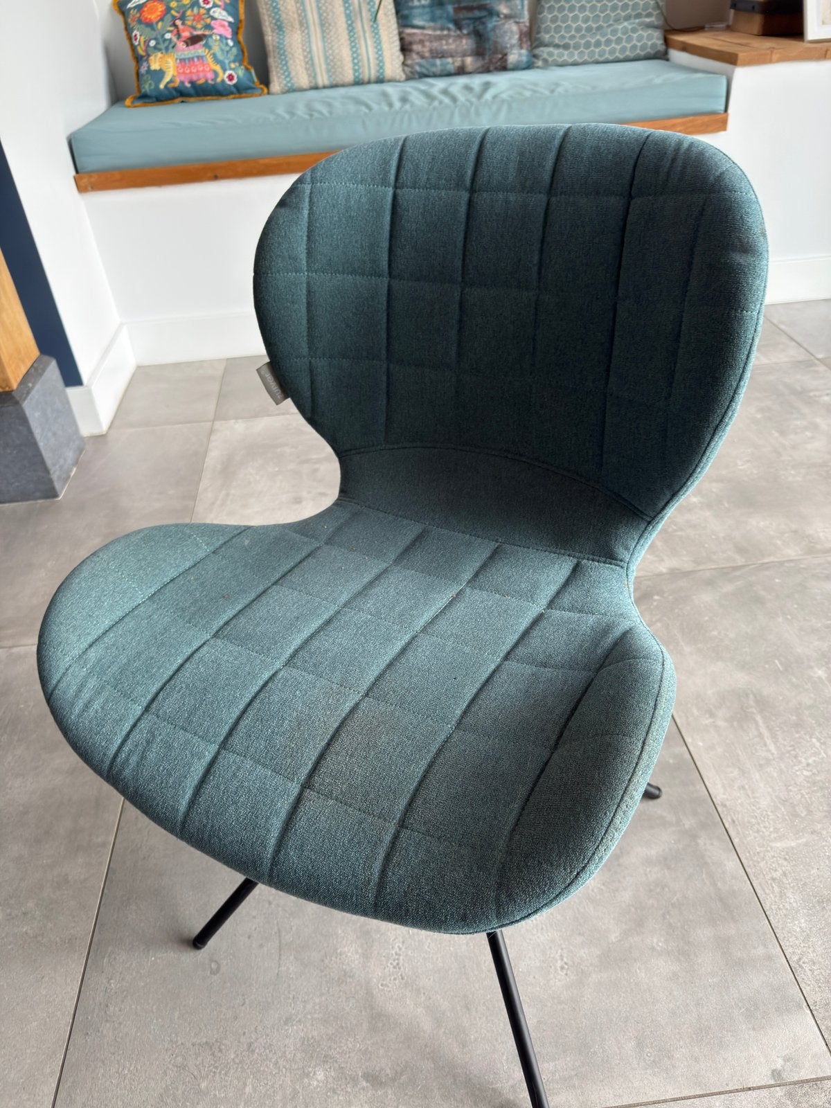 Zuiver eettafel stoelen 8 stuks OMG design petrol, Huis en Inrichting, Stoelen, Ophalen, Modern, industrieel, Blauw, Zo goed als nieuw