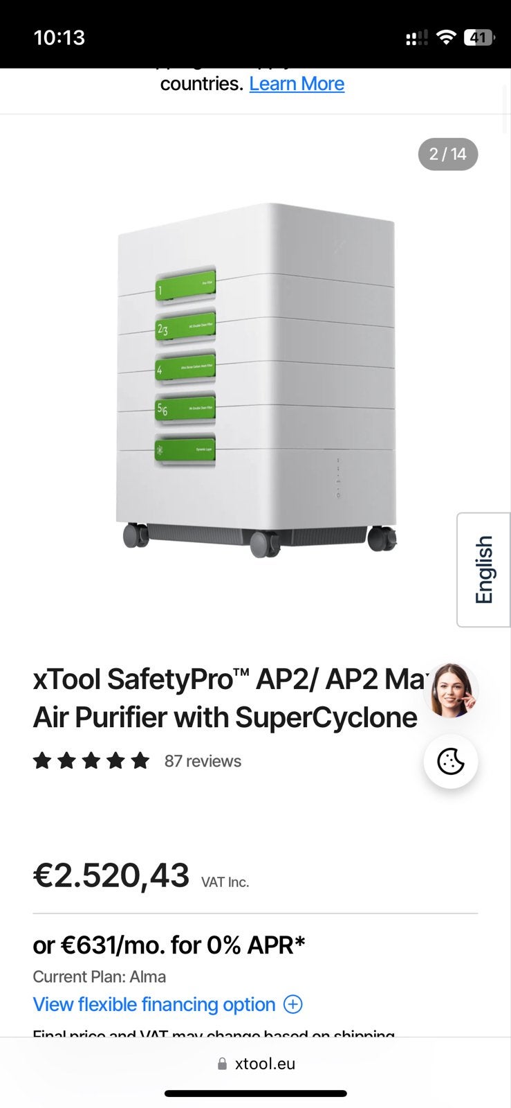 xTool SafetyPro AP2/AP2 Max Luchtreiniger met SuperCyclone, Ophalen, Zo goed als nieuw, Luchtreiniger