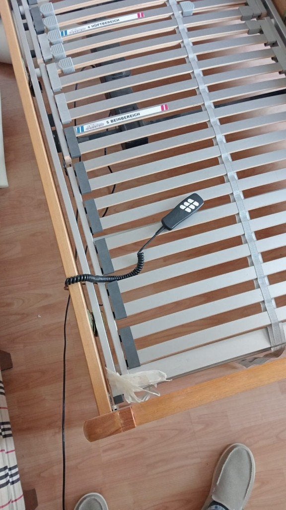 Groot elektrisch bed 1- persoons, Ophalen, 100 cm, Eenpersoons, Bruin