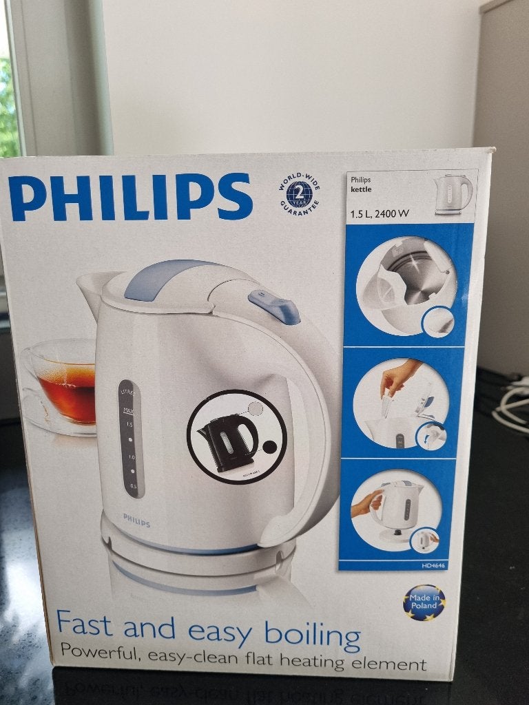 Electrische Philips waterkoker, Witgoed en Apparatuur, 1 tot 2 liter, Ophalen, Nieuw