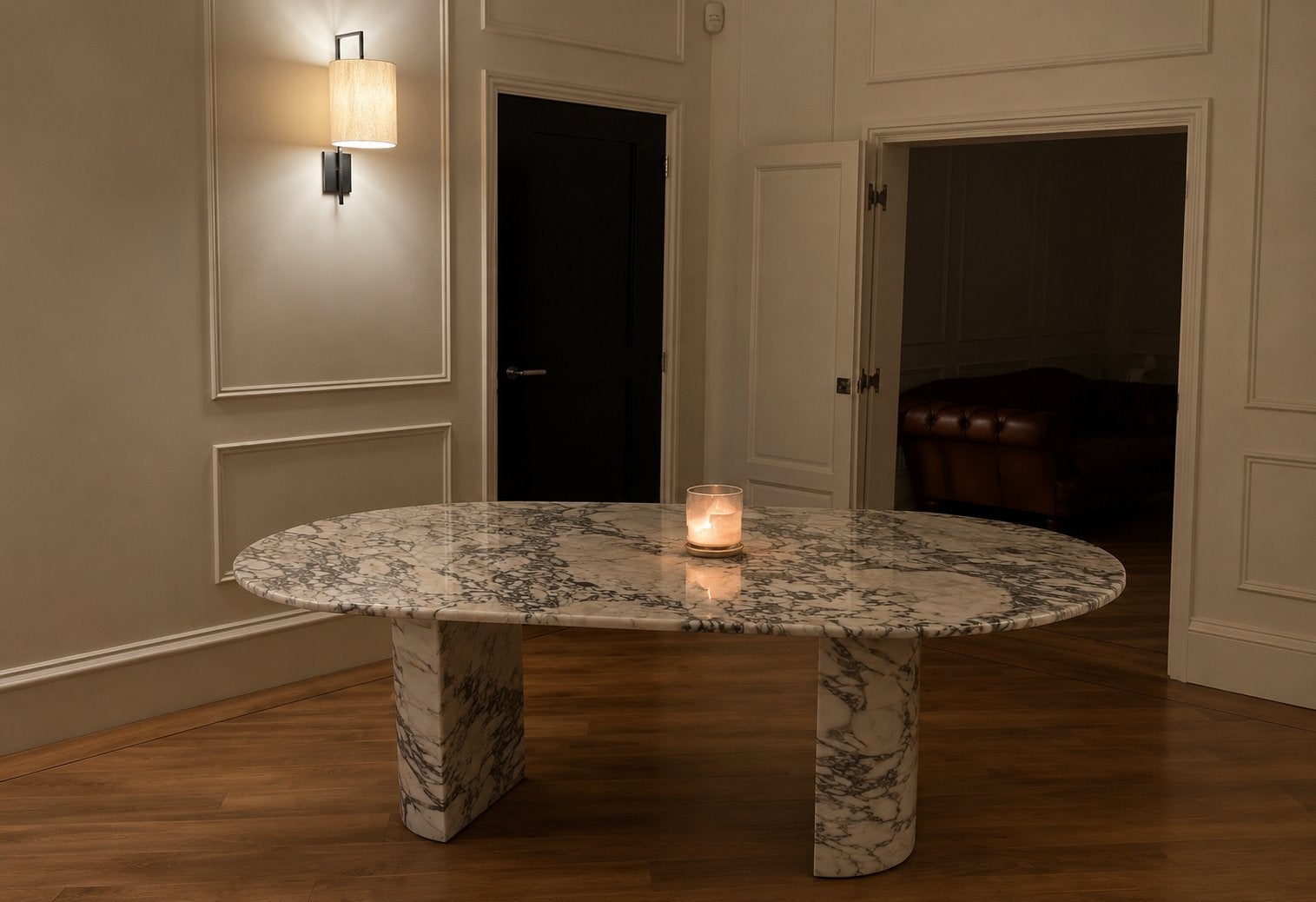 Marmeren calacatta eettafel, Huis en Inrichting, Overige materialen, Nieuw, Vijf personen of meer, 150 tot 200 cm