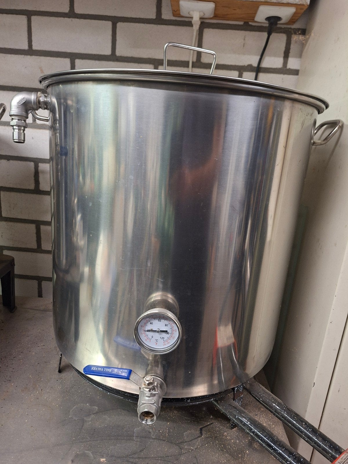 Grote 70L RVS Maischketel met Filterbodem en Thermometer, Ophalen, Gebruikt