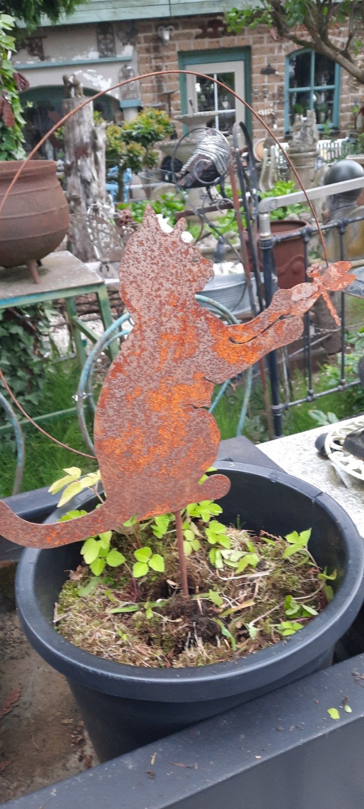 poes alsTuinsteker - Decoratieve Tuinbeeld, Ophalen of Verzenden, Nieuw, Metaal, Dierenbeeld