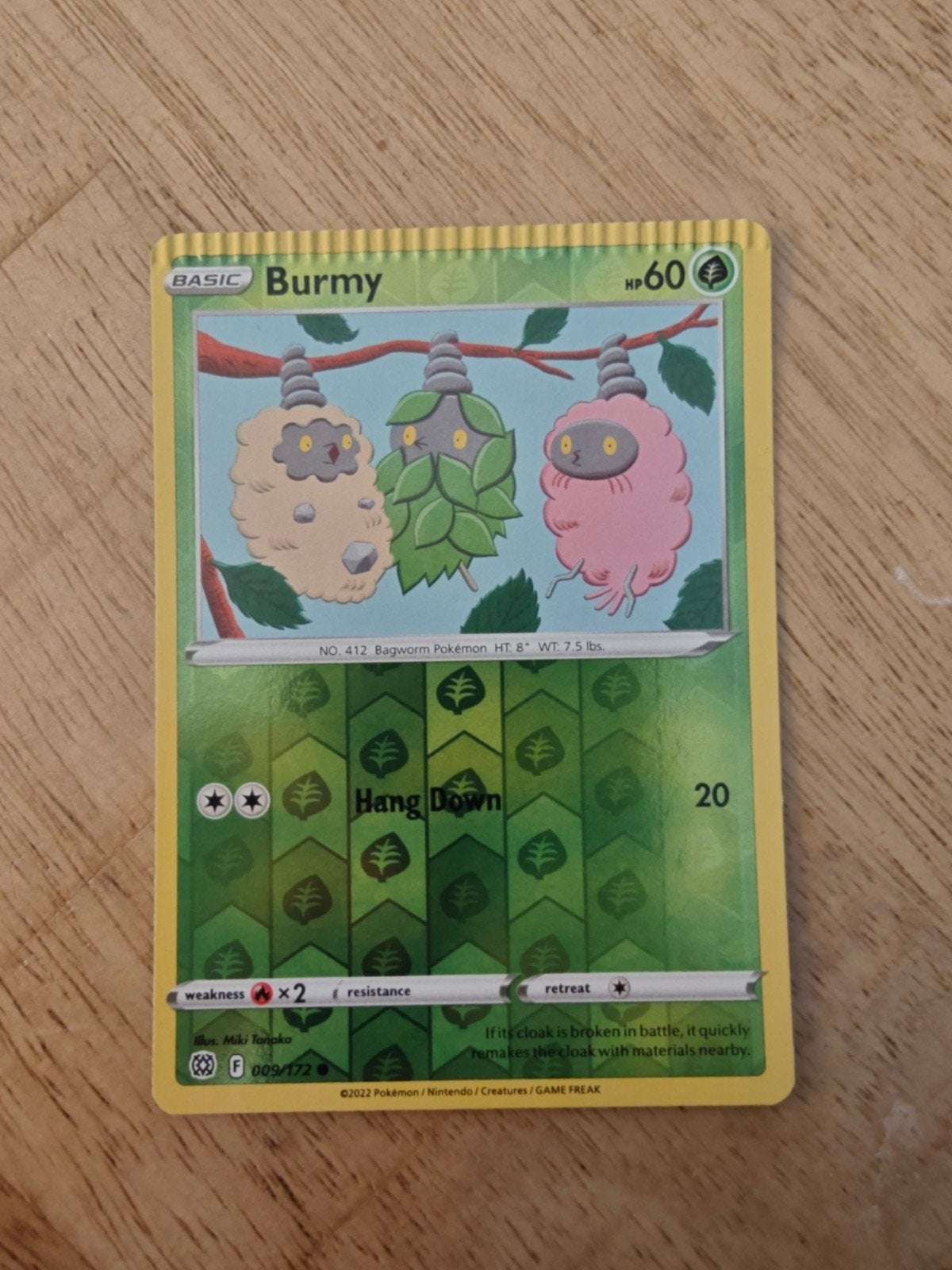 Burmy reverse holo. crimp error, Ophalen of Verzenden
